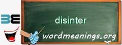 WordMeaning blackboard for disinter